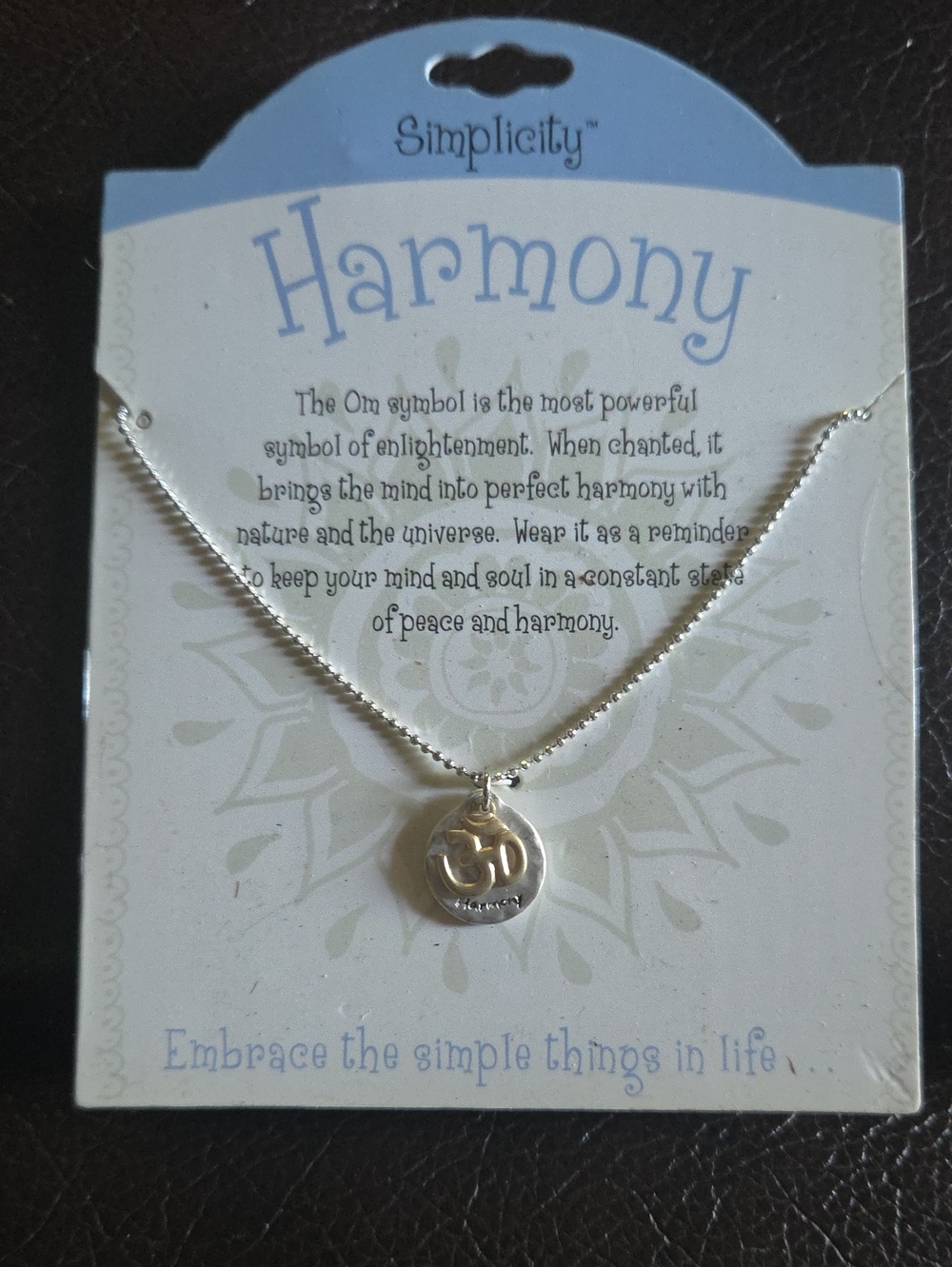 Silver "Harmony" OM                        Disc Necklace